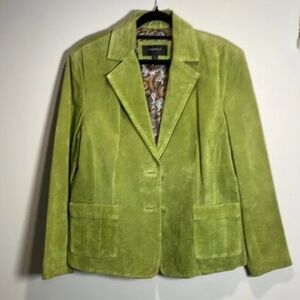 Colebrook Apple Green Real Suede Leather Jacket